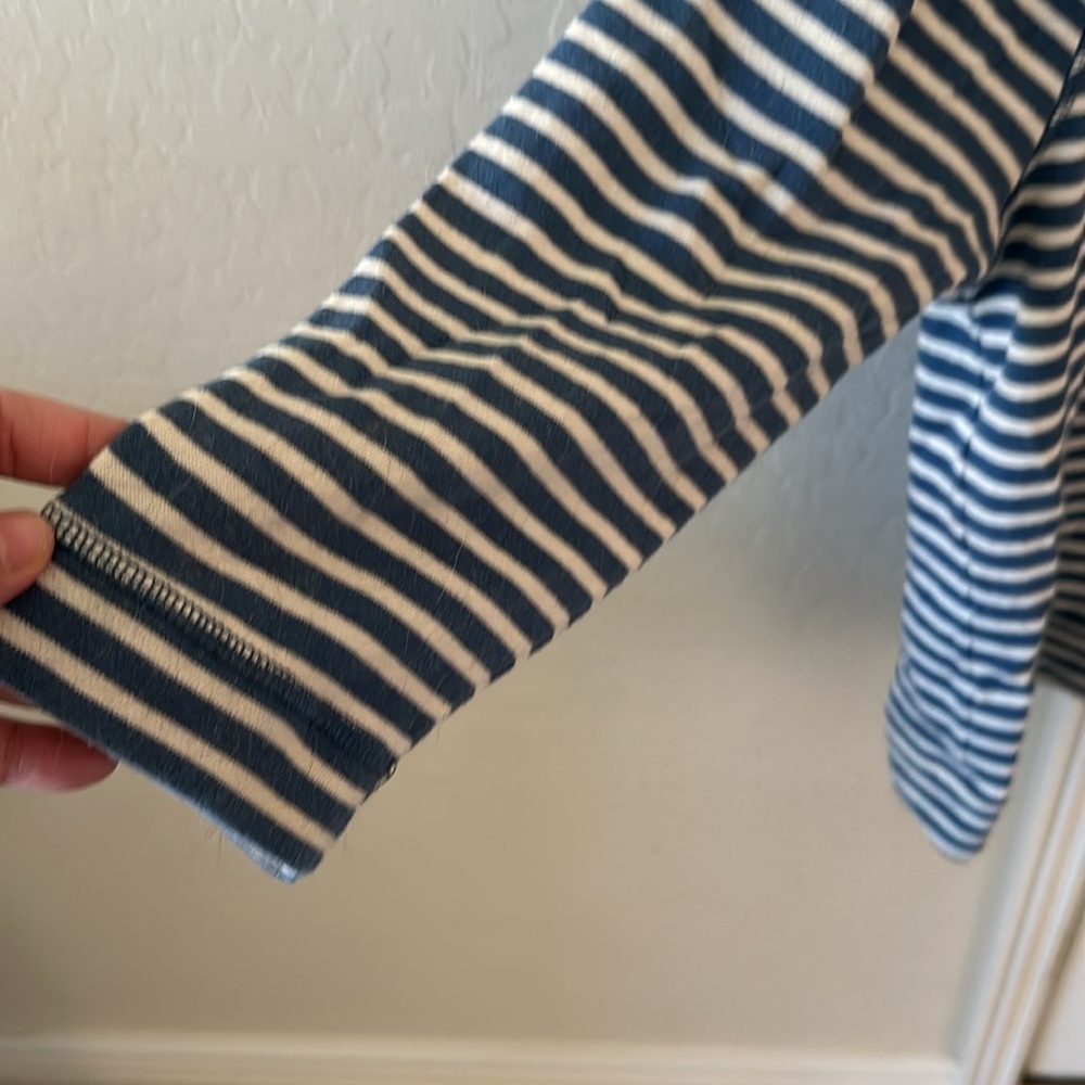Banana Republic Striped Boatneck Sweatshirt 3/4 Sleeve XL - Picture 3 of 4